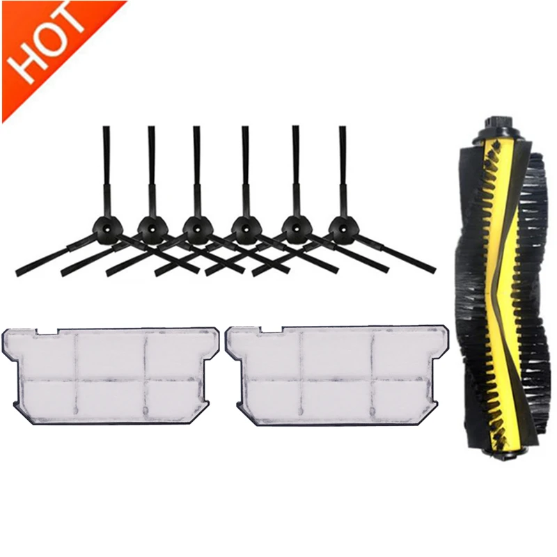 Ilife v7s v7 v7s pro 로봇 진공 청소기 부품 키트, 메인 브러시 + 사이드 브러시 + Hepa 필터 Chuwi ILIFE v7s pro 액세서리