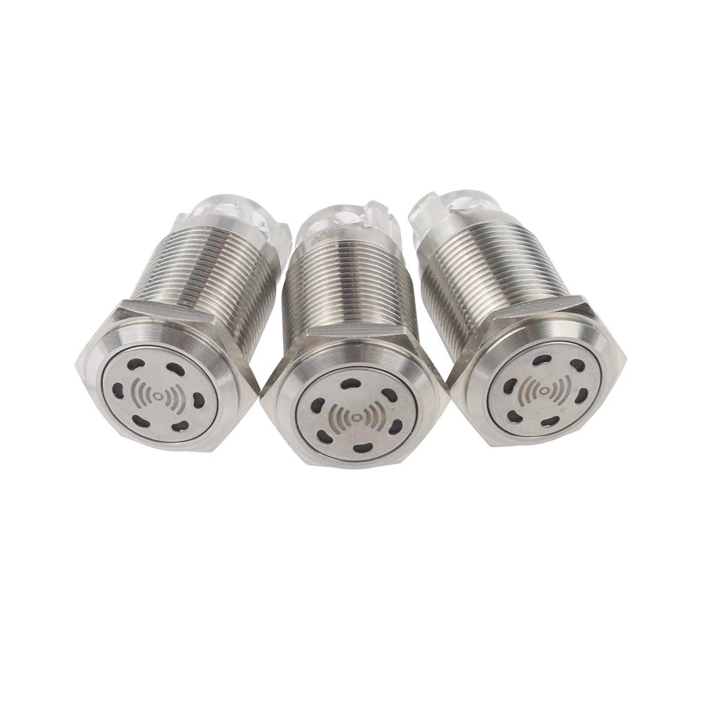 16mm/19m/22mm LED Buzzer Metal Pulse Band Red LED Intermittent Flashing Continuous sound production Lamp Connection Metal Alarm