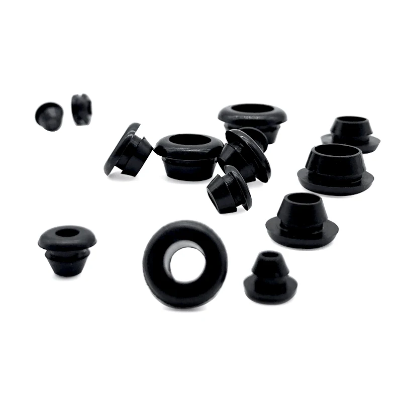 สีดำ3มม.-50มม.Snap-On Grommet ปลั๊ก End Caps Bung สายป้องกัน Bush