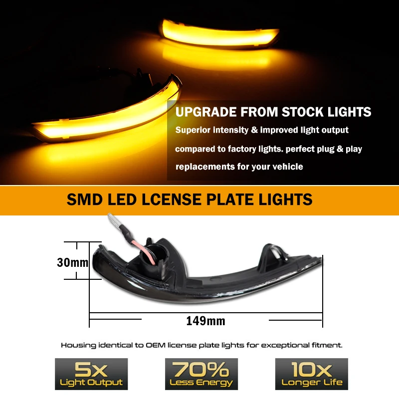 Dynamic Turn Signal Light LED Side Rearview Mirror Sequential Indicator Blinker Lamp For Ford Focus 2 3 Mk2 Mk3 Mondeo Mk4 EU view 3