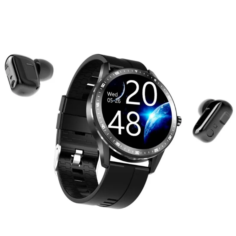 Smart watch bluetooth dual headset combo wireless music bracelet heart rate exercise sleep fitness tracker wristband smartwatch