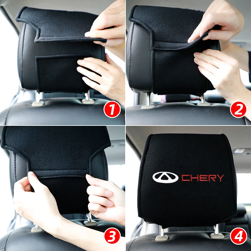 2PCS Hot car headrest cover fit  For Chery Tiggo 2 7 3 5 8 T11 M11 A1 Fulwin Accessories Car Styling