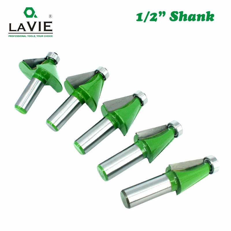 Imagem -05 - Lavie Peças 12 mm Shank Chanfro Broca Roteadora 11.25 15 22.5 30 Graus Fresa para Máquina de Madeira Mc03233