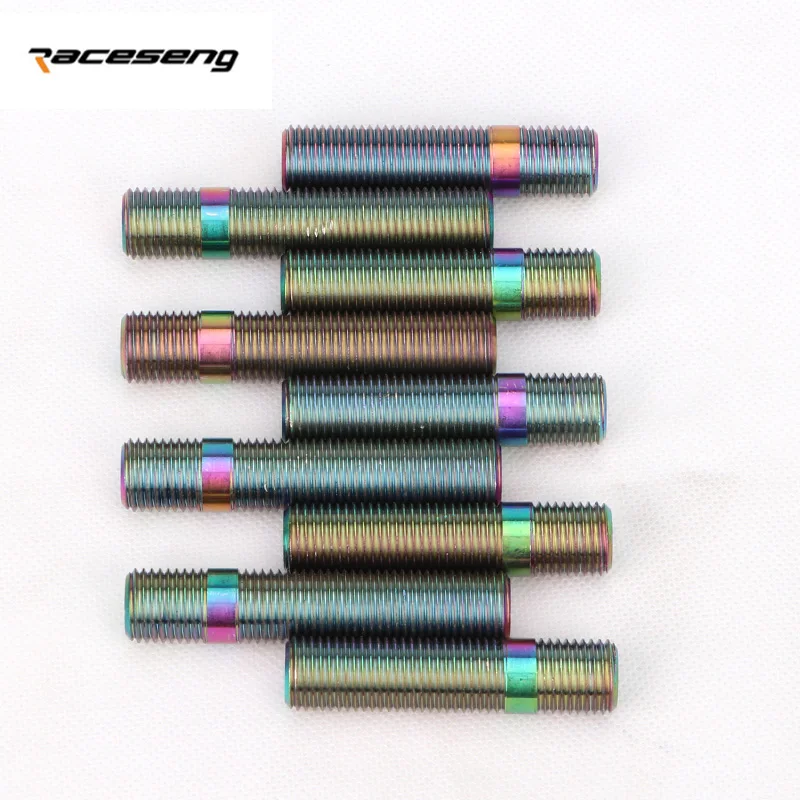 20Pieces 50mm55mm60mm65mmGR5 titanium alloy forged wheel modified reverse string bolt M12x1.5to12x1.5 M14x1.5to14x1.5