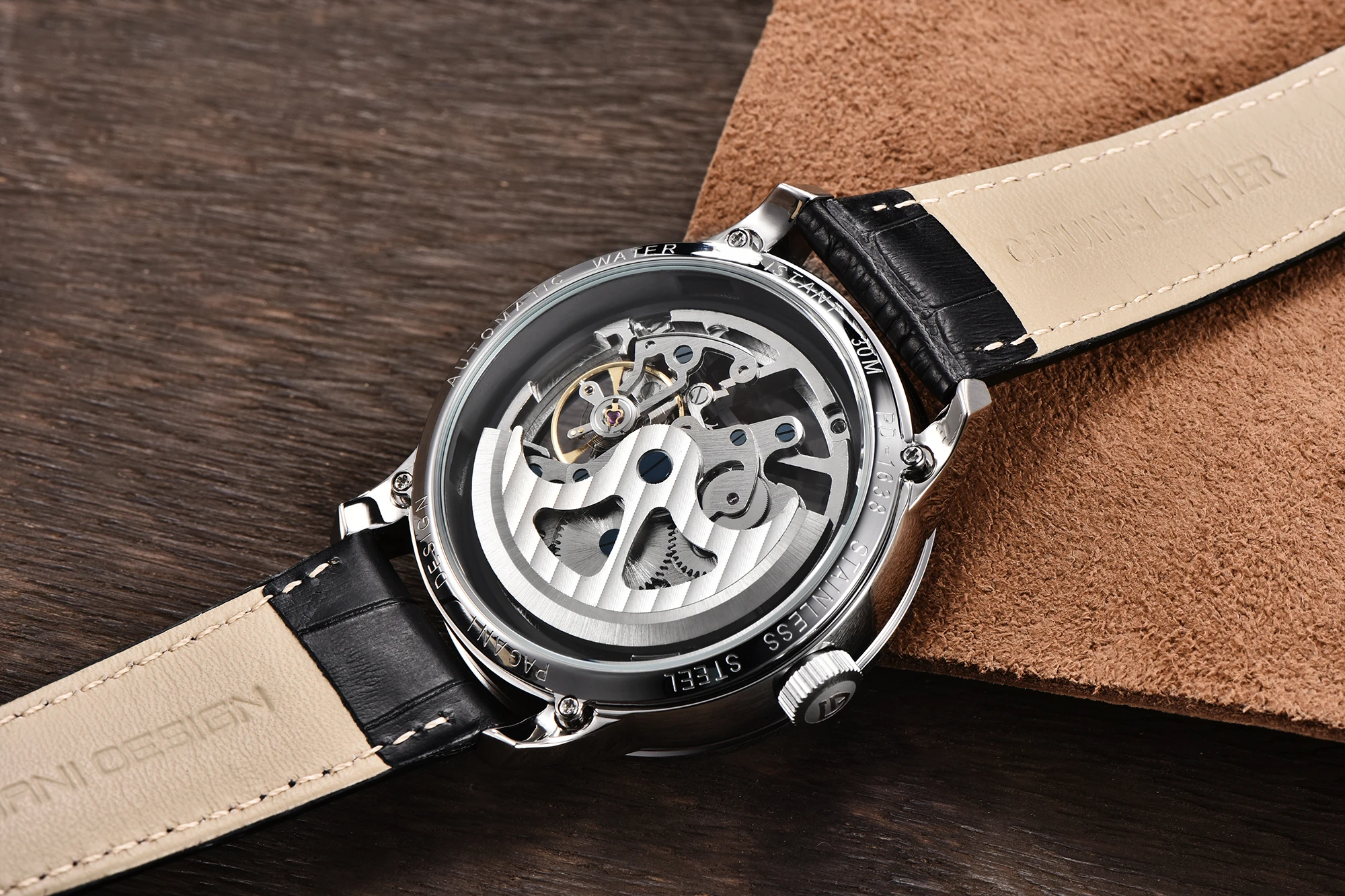 2022Pagani Design Skeleton Hohl Leder Männer Uhr Luxus Edelstahl Maschine Männlichen Uhr Männer Wasserdichte Uhr Relogio Masculi