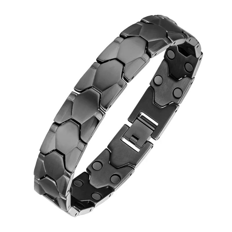 Oktrendy Big Casual Style Men Magnetic Bracelet Quality Sliver Stainless Steel Bracelets for Arthritis Health Care Jewelry Gifts