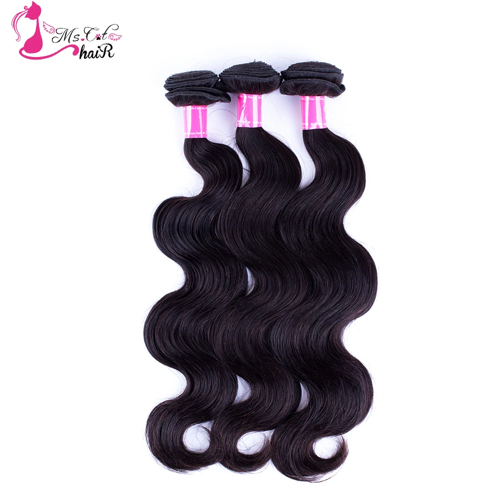 

Ms Cat Hair 3 Bundles Peruvian Body Wave Hair Extensions 3PCS/lot 100% Human Hair Weave Bundles Remy Hair Free Shipping