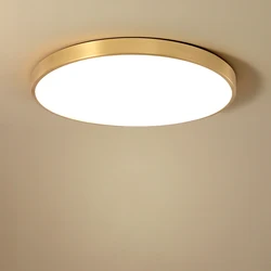 Ultra-thin LED ceiling lamp gold lamp surface installation living room bedroom remote home decoration lighting