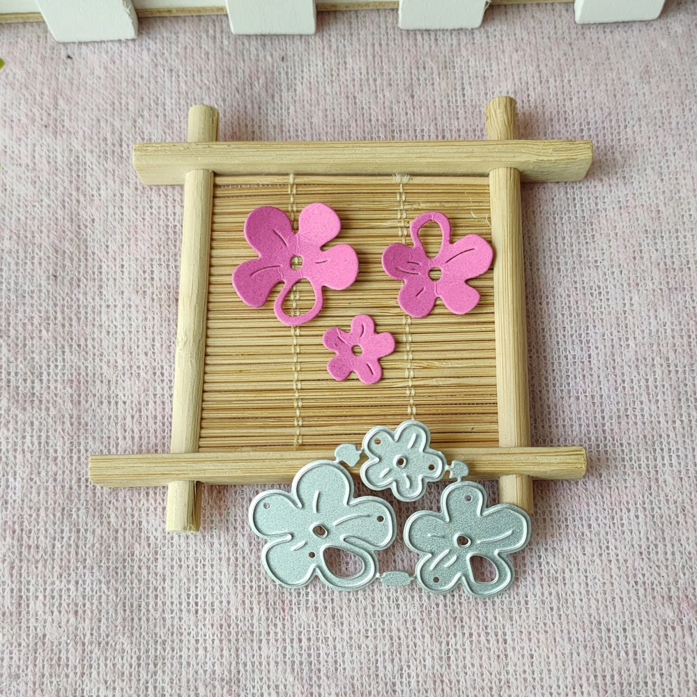 Three small Flowers fittings set Decoration Metal cutting Die clipbook Paper knife stamping Die New style