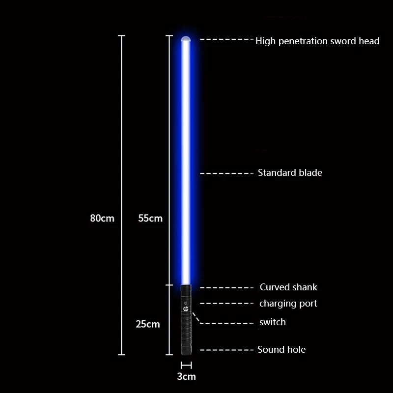 Световой меч с металлической ручкой RGB, световой сабель, световой меч, звуковые игрушки, меч, световая палочка, световой меч, лазерный боевой светящийся меч, игрушка