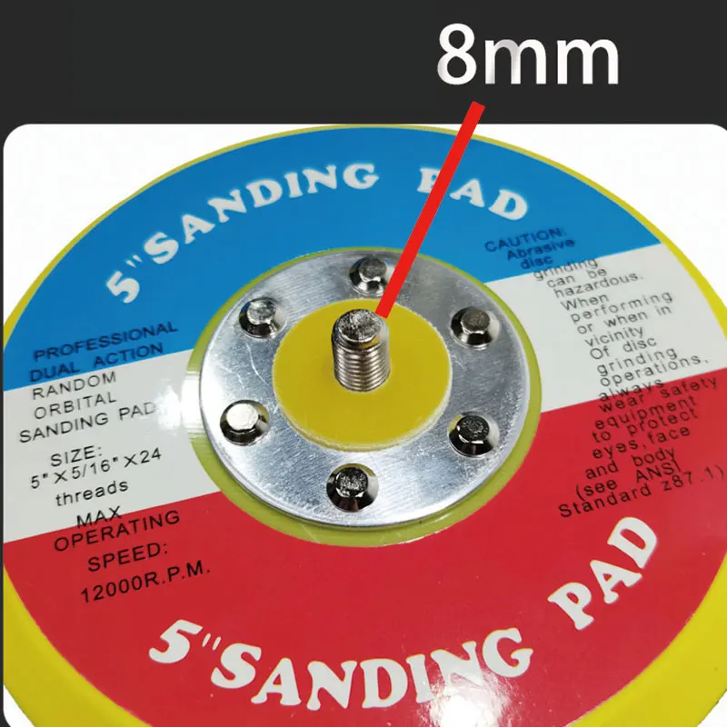 Professional 5/6 Inch 12000 rpm Dual Action Random Orbital Sanding Pad Plate with Holes for Pneumatic Sanders Disc Air Polishers