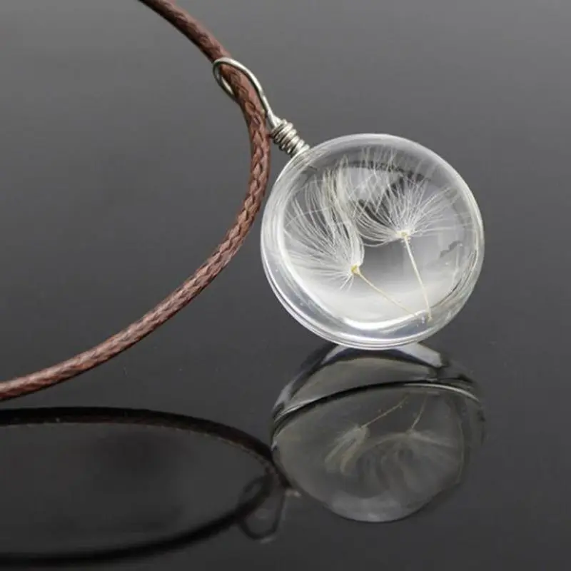 100Pcs Natural Dandelion Seed Small Glass Ball Fillings Resin Wish Dried Pressed Flower Earrings Necklace Jewelry Making