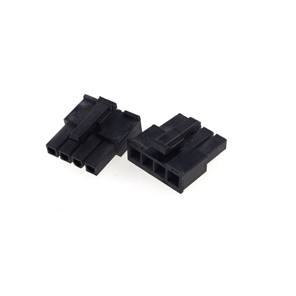 20Pcs 1x4 Plug Male Housing (Female Contact Pins) 4.2mm Pitch 4 Position Cross Molex 5557 Black Power Connector Shell