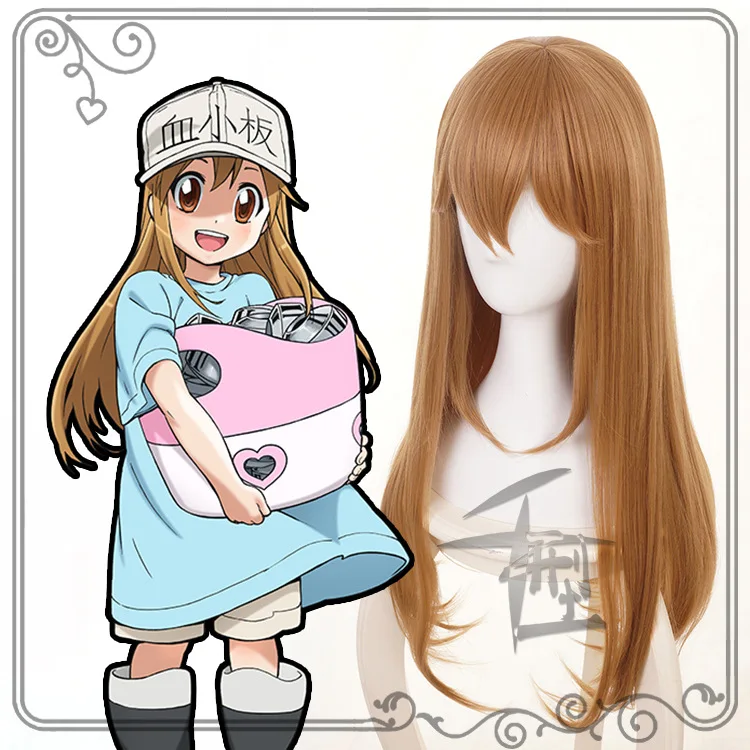 

Cells at Work Hataraku Saibou Platelet Long Straight Brown Cosplay Wig + Wig Cap (no cap)