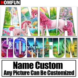 Homfun Name Letter Photos Custom 5D Diamond Painting Cross Stitch Full Square/Round Cartoon Diamond embroidery Home Decor Gift