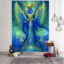 Nordic goddess occupying decorative tapestry mandala bohemian tapestry art deco blanket curtain hanging at home bedroom l