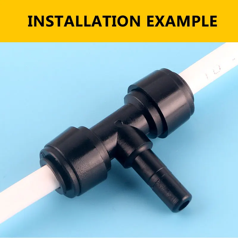 1/4 ''peクイックコネクト1/4 '中間ボルト黒ティー管雨林スプレーミストノズルシステムカップリングアダプタ水フィルター