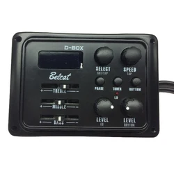 Original Belcat D-BOX Guitar Preamp PICKUP 3 Bands EQ with Rhythm Box with LCD Chromatic Tuner