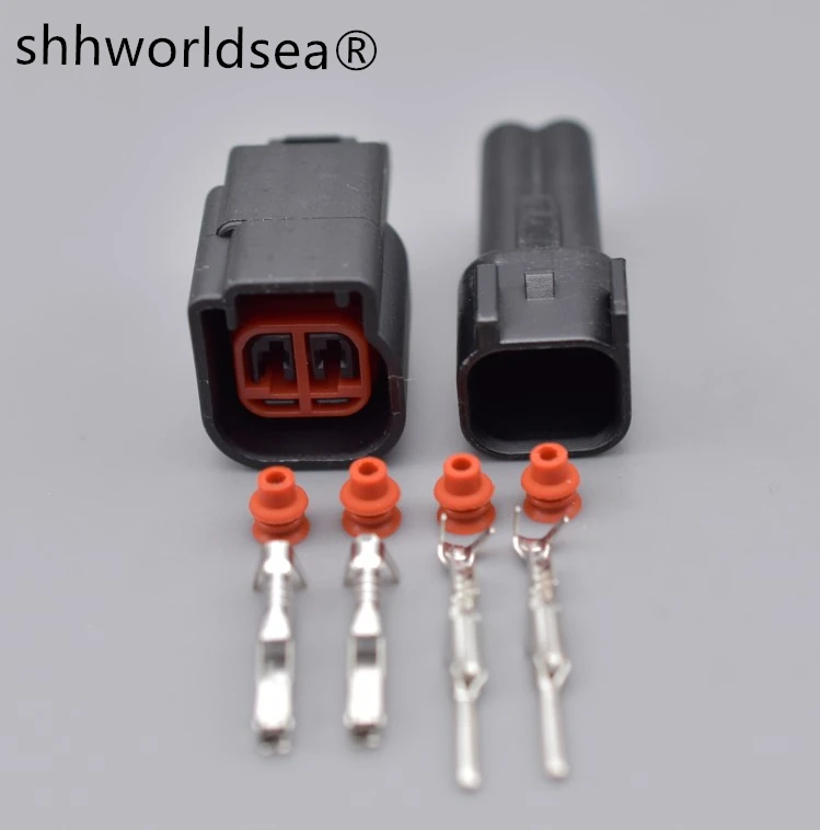 

shhworldsea 2 Pin Way male Female EV6 Fuel Injector Electrical Connector Plug DJ7023H-1.5-21 DJ7023H-1.5-11