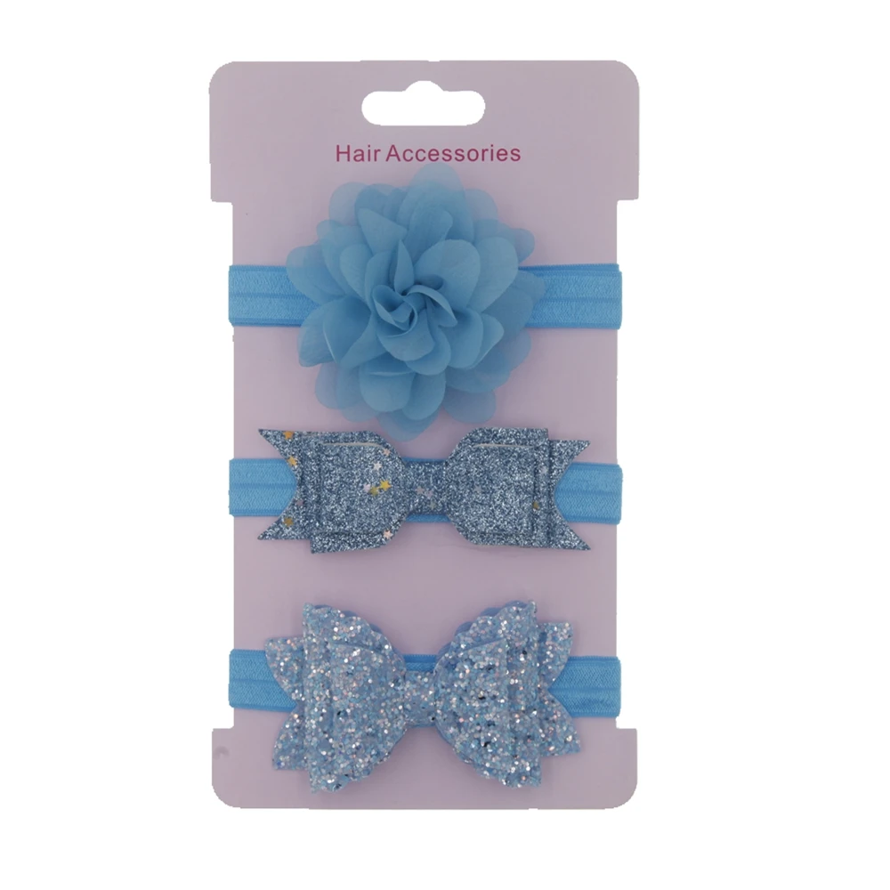 baby Headband Set Flower elastic hair band Sequin Bowknot headbands baby Headwear Kids children girls Hair Accessories 3pcs/lot