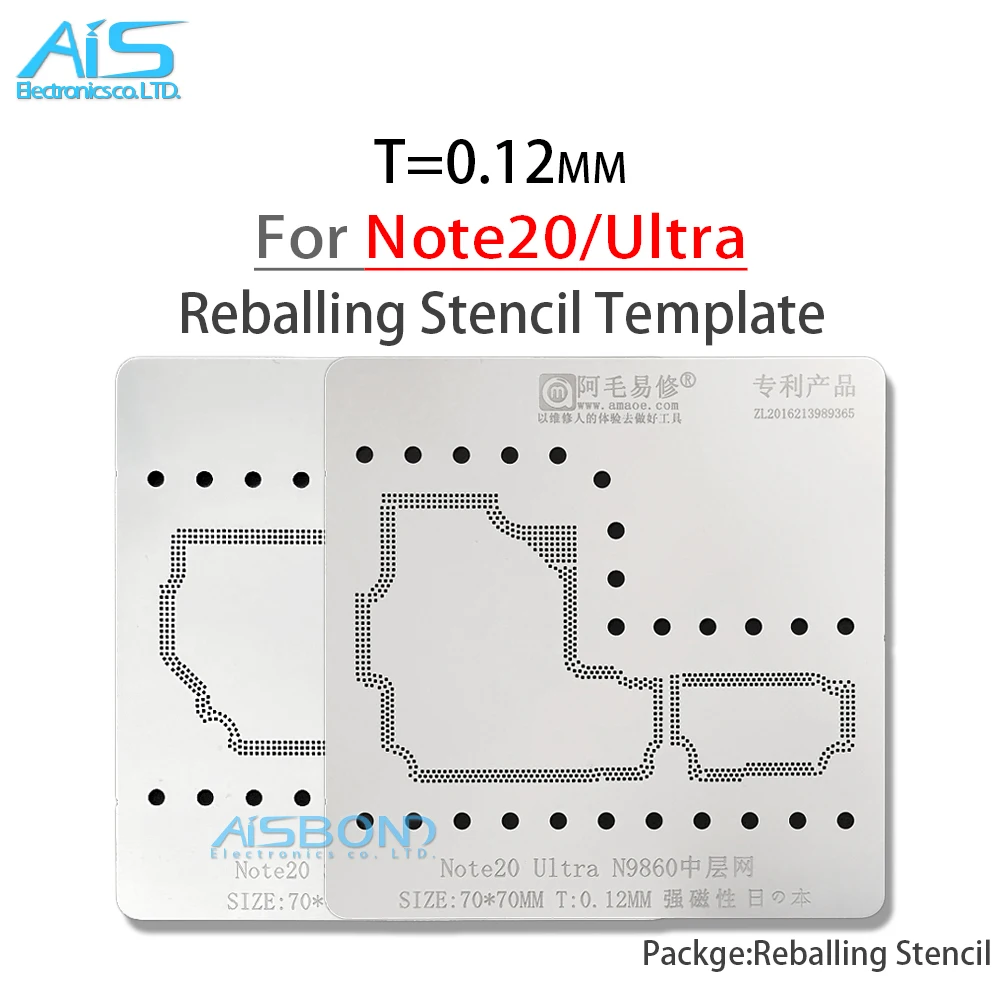 AMAOE Middle Layer Reballing Stencil Template For Samsung Note 20 Ultra N9860 SM-N981U SM-N981N SM-N9810 N981U N981N N9810