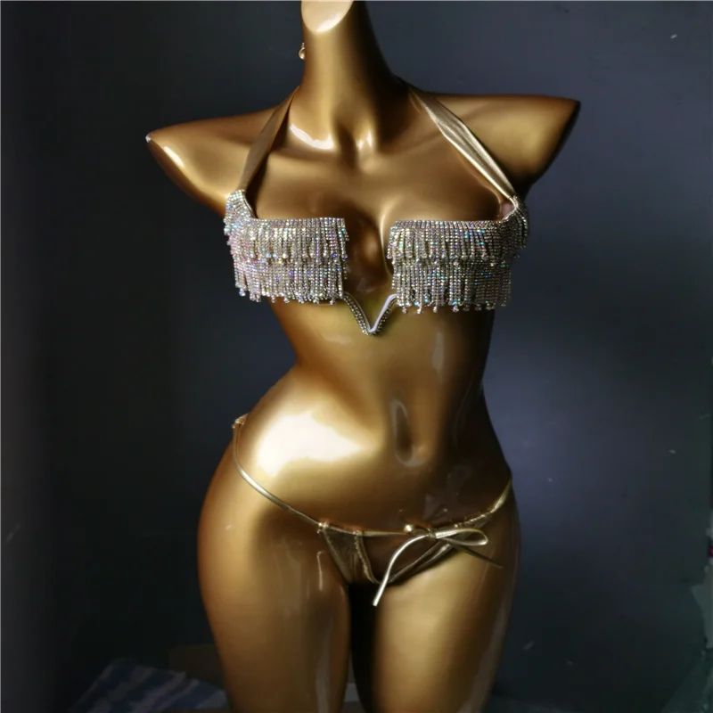 Imagem -05 - Venus Férias Novas Borlas Conjunto de Biquíni Diamante Pedras Bling Banho Sexy Feminino Strass Maiô Mais Recente Beachwear 2023