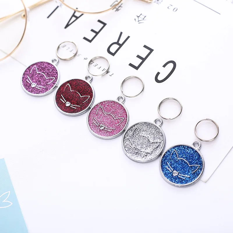 Personalized Free Engraving Pet Cat Name Tags Customized Dog ID Tag Collar Accessories Nameplate Anti-lost Pendant Cute Keyring