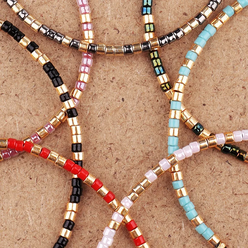 Meetvii Handmade MIYUKI Seed Bead Bracelet for Men Women Lucky String Rope Bracelets Colorful Small Beads Jepan Jewelry
