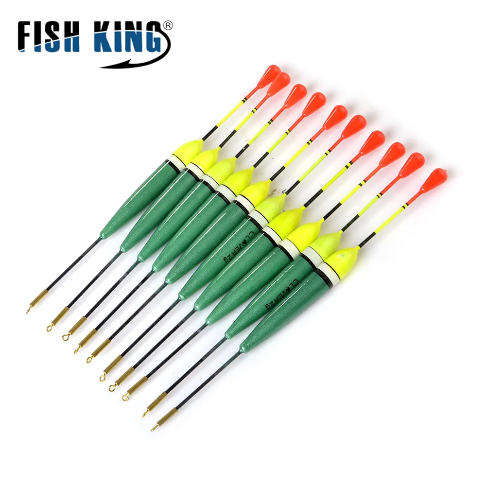 FISH KING 10pcs/lot 2g 4g 5g Barguzinsky Fir Fishing Float Bobber Long Vertical Buoy For Carp Fishing Tackle Pesca