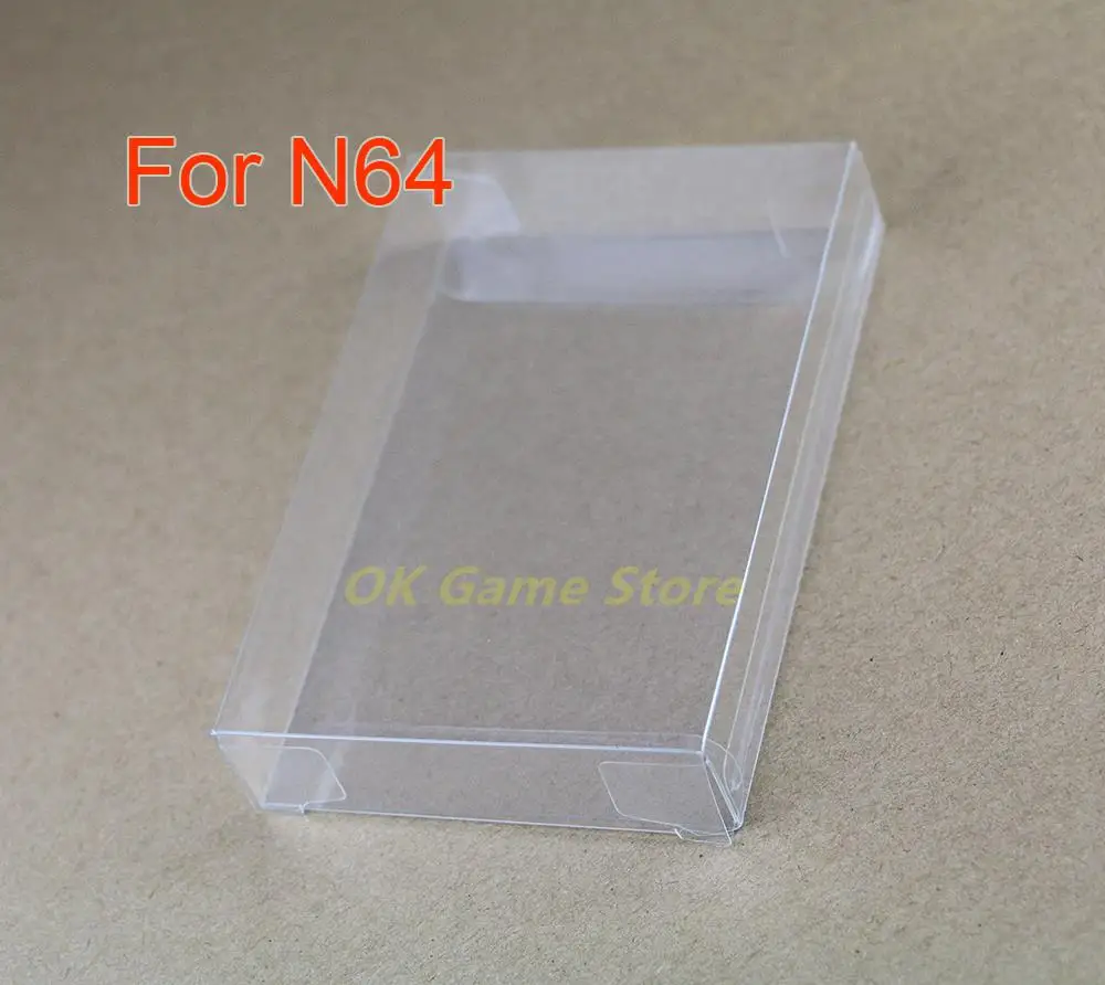 30pcs Replacement Box Protector For Nintendo 64 PET card box Cart Cartridge Game Custom Made Clear Plastic Case For N64