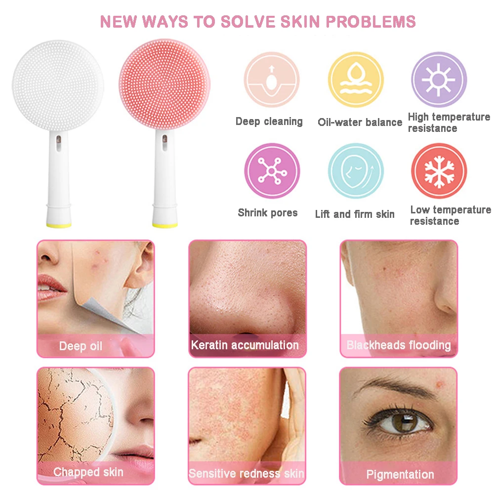 구강 B 전동 칫솔용 페이셜 클렌징 브러시 헤드 및 교체 브러시 헤드, 어드밴스 파워, 프로 헬스, 트라이엄프에 적합, 4 개