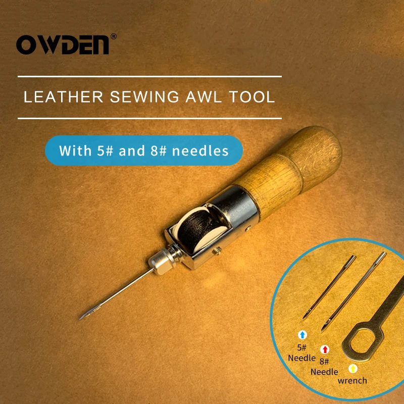 OWDEN Leathercraft Sewing Machine Portable Hand Edge Stitching Tool Leather Awls