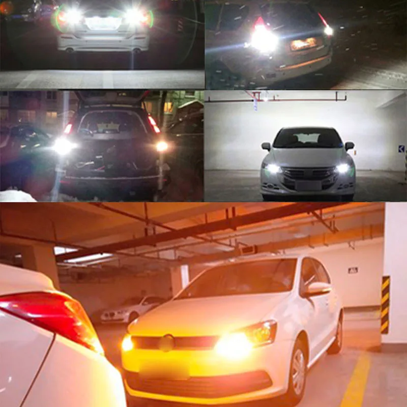 1Pcs 1156 Ba15s T20 LED P21W W21W PY21W LED Canbus Bulbs No Hyper Flash lights Auto Car Turn Signal Parking lights 3014 144 smd
