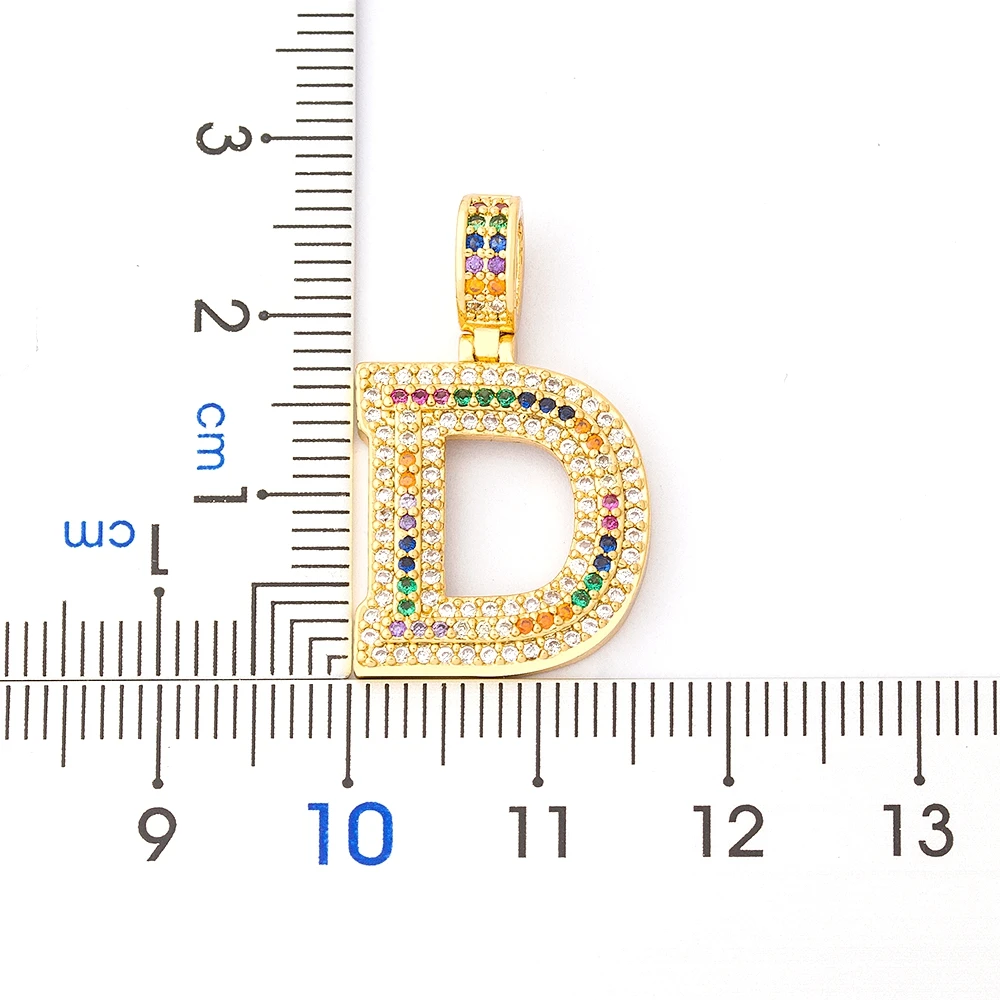 New Fashion 26 Alphabet Pendant Necklaces Multicolor Copper Zircon Initial Letter Necklaces Couple Name Jewelry Gifts For Women