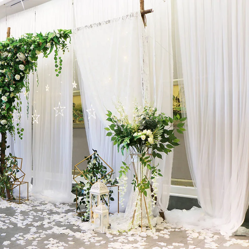 10Meter 48/72Cm Tipis Kristal Organza Tulle Kain Gulungan Perlengkapan Pesta Ulang Tahun untuk Pernikahan Lengkungan Kursi Sash Dekorasi Pesta