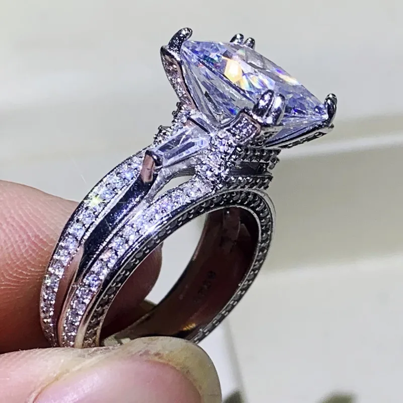 Anillos de plata de ley 925 con diseño de Torre Eiffel para mujer, sortija de boda, plata esterlina, Circonia cúbica, zirconia, circonita, zirconita, estilo clásico