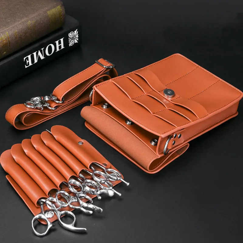 Professional Hairdresser Shears Holster Pouch With Waist Shoulder Barber Organizers Case,Leather Salon Hair Stylist Barber Bags