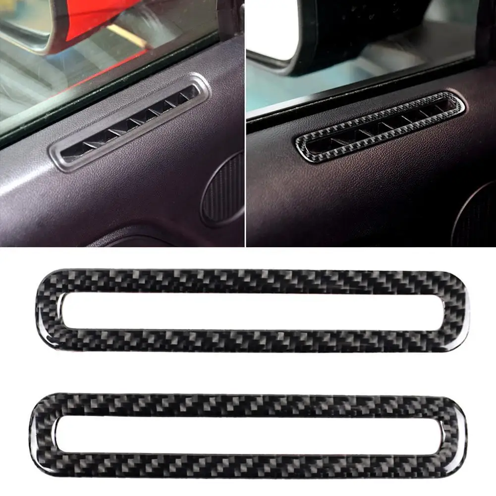 

1 Pair Carbon Fiber Car Door Air Outlet Stickers Cover Decor for Ford Mustang 2015-2019