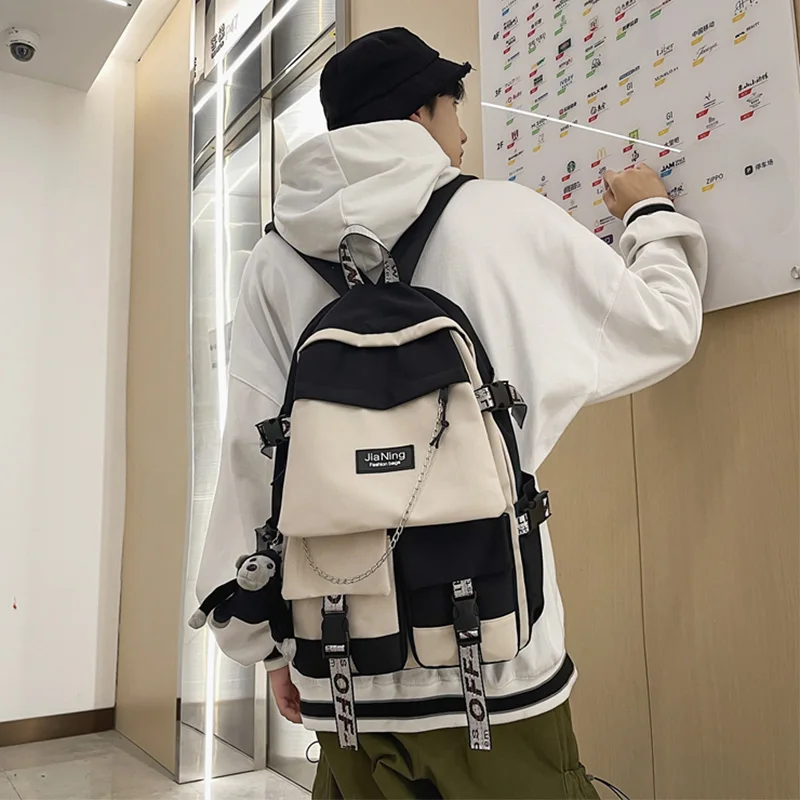 Backpack Male Harajuku Ulzzang High School student Backpack Female 2021 large capacity junior high school backpack