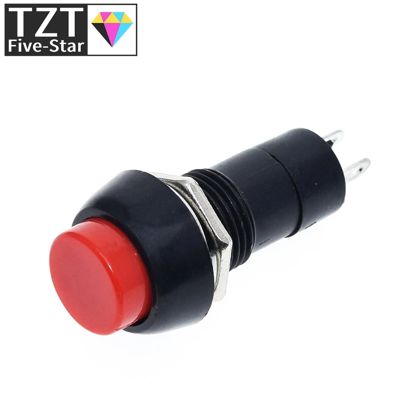 TZT 1 Packung = 5 Stück PBS-11B 2PIN 12mm Selbstverriegelnder EIN/AUS-Druckknopfschalter 3A 150V Schwarz Blau Rot Grün Gelb – Detail 6