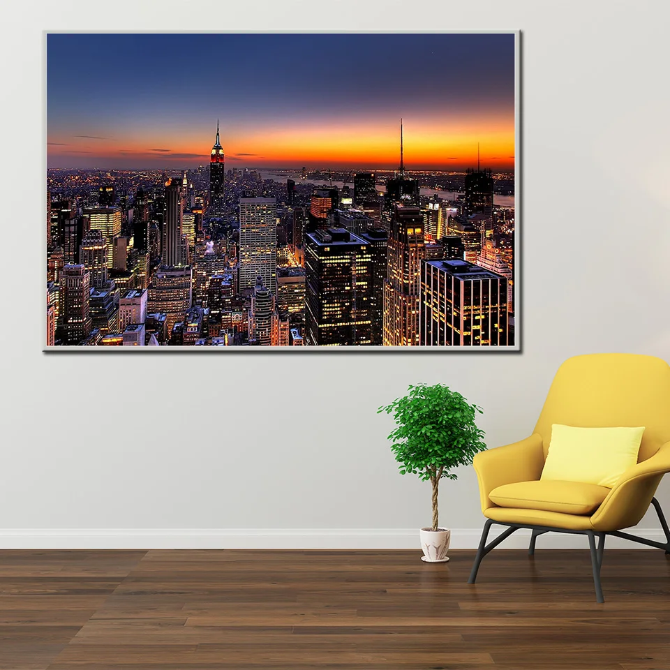 New York City Manhattan Architectural Canvas Painting Posters and Prints Scandinavian Wall Art Living Room Pictures