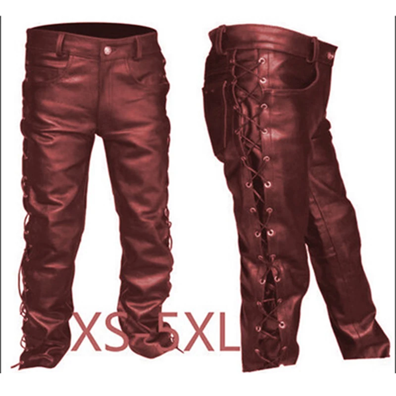 Halloween Adult Men Medieval Leather Pants Retro Punk Retro Renaissance Clothing Men\'s Middle Ages Maxi Size  Large Pants
