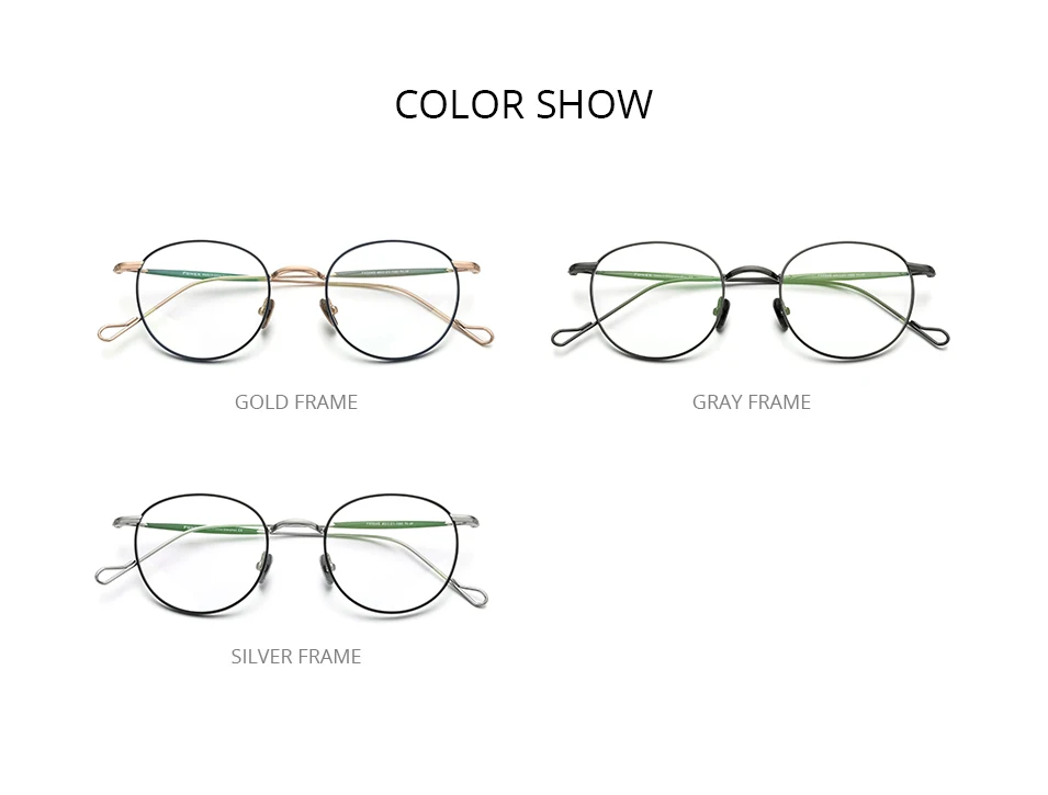 FONEX Titan Brillengestell Damen Markendesign Vintage Runde Brillengestell Herren Japanische Brillen Ultraleichte Brille 85645 – Detail 5