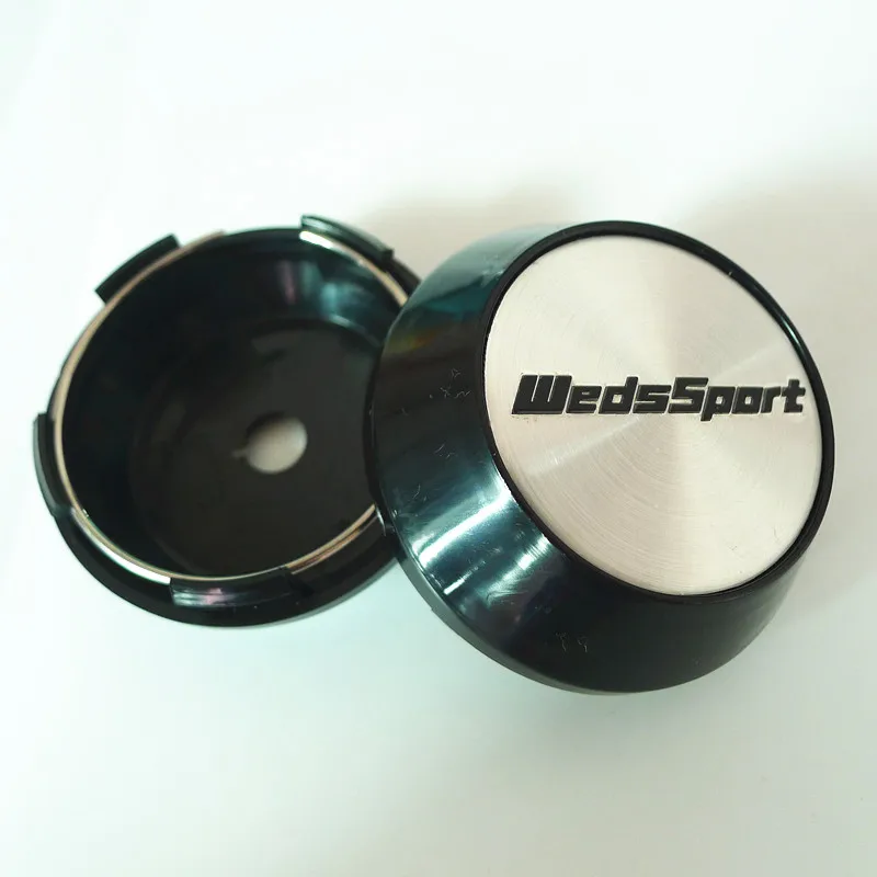 4pcs 65mm For WedsSport Weds Sport Spoon Sports Car Wheel Center Hub Cap Cover 45mm Emblem Badge sticker Auto Styling