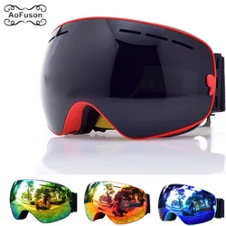 Ski Snowboard Goggles, Professional Snow Wide Angle Glasses With Double Layers Anti-Fog UV400 Men Women Snowmobile Ski Googles