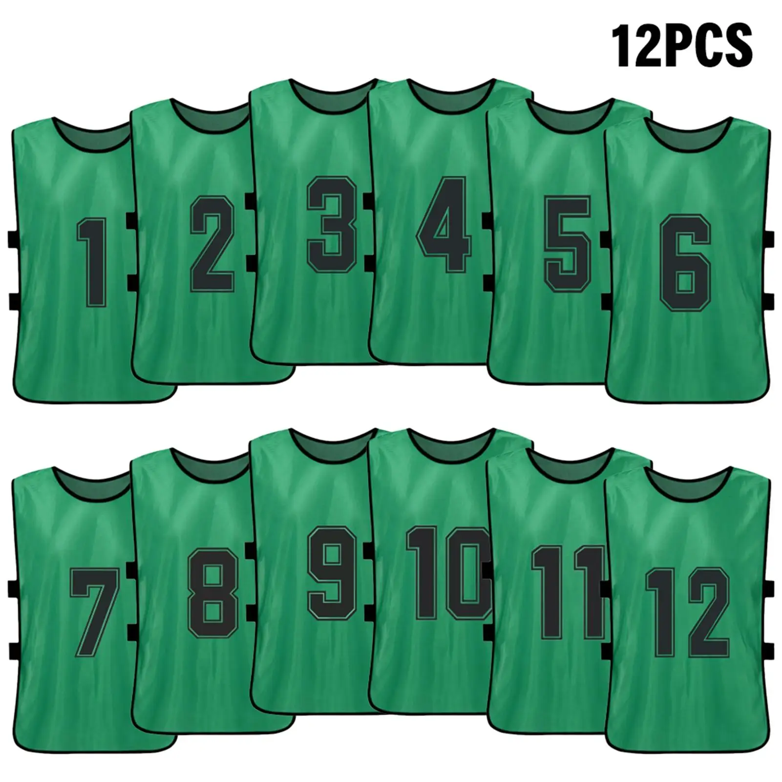 6/12 PCS Adults Soccer Pinnies Quick Drying Football Team Jerseys Sports Soccer Team Training Numbered Bibs Practice Sports Vest