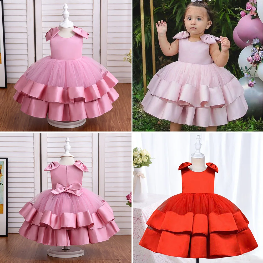 Princess Tulle A Line Flower Girl Dresses First Communion Dresses Birthday Christmas Gift Wedding Party Runway Show Pageant