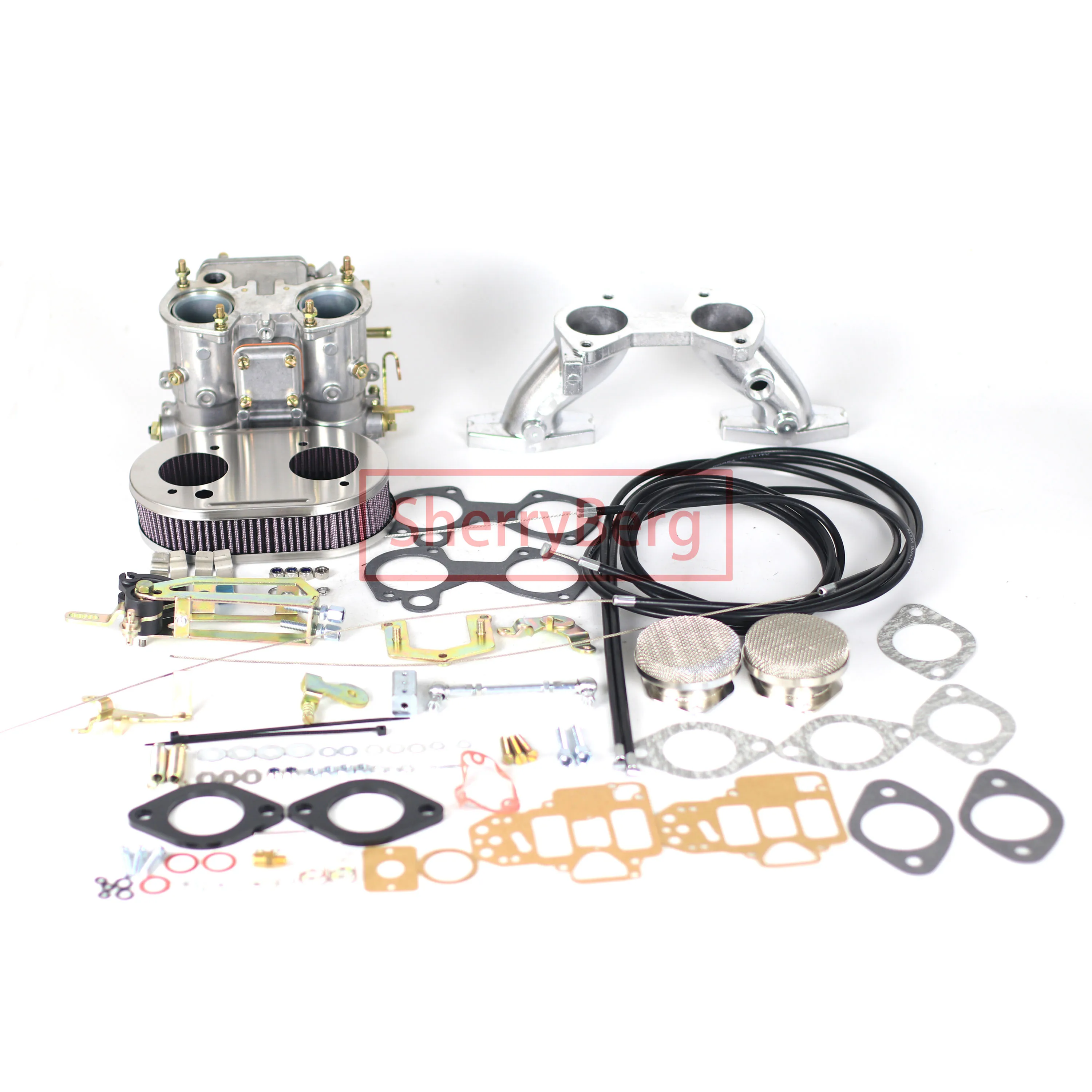 SherryBerg 40dcoe 40 DCOE Carburetor + MANIFOLD + Air filter + Linkage Conversion kit for MGB for WEBER/DELLORTO EMPI DHLA CARB