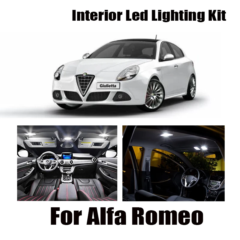 For Alfa Romeo Giulietta Mito Brera GT Spider Giulia 4C Stelvio 147 156 159 166 Vehicle LED Interior Light Kit Canbus