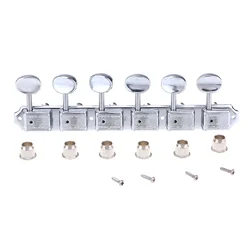 Wilkinson Deluxe Vintage 6-on-a-strip In line Tuners Tuning Pegs Keys Machine Heads for Squier/Fender ST/Tele Guitar, Chrome